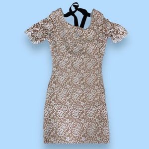 white lace dress with bow